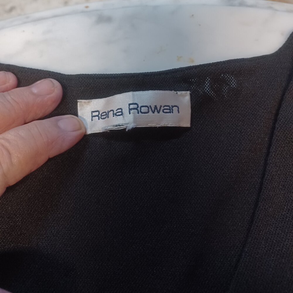Rena Rowan Women's Short Sleeve Pull-On Blouse SZ M Black - Picture 3 of 4